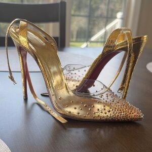 Christian Louboutin Gold Studded Heels